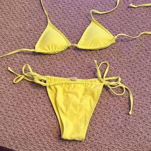 NEON yellow strawberry milk mob swimsuit